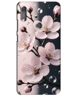 Чехол для Huawei Y6s с картинкой «Нежная сакура и капли»