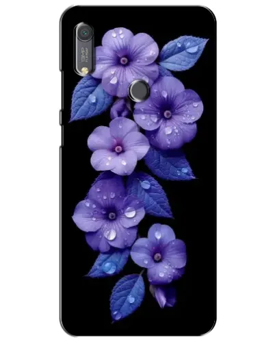 Чехол для Huawei Y6s с картинкой «Фиолетовые цветы с росою»