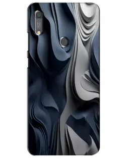 Чохол для Huawei Y6s з картинкою «Об'ємні сині складки»