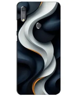 Чохол для Huawei Y6s з картинкою «Об'ємні чорно-білі стрічки»