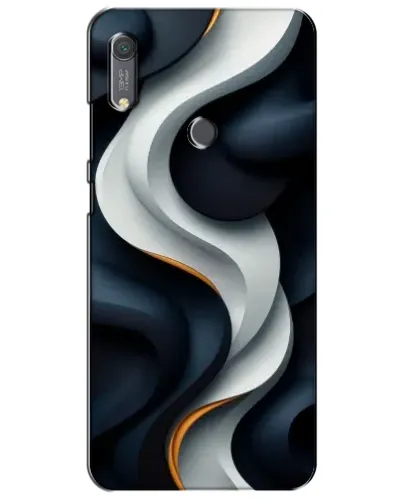 Чохол для Huawei Y6s з картинкою «Об'ємні чорно-білі стрічки»