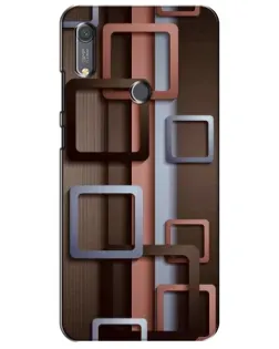 Чохол для Huawei Y6s з картинкою «Коричневі об'ємні квадрати»