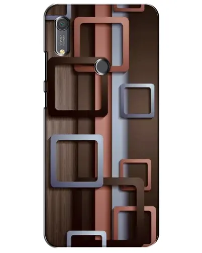 Чохол для Huawei Y6s з картинкою «Коричневі об'ємні квадрати»