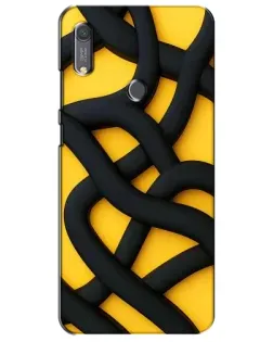 Чохол для Huawei Y6s з картинкою «Чорне жовте переплетення»