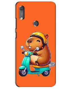 Чохол для Huawei Y6s з картинкою «Капібара на скутері»