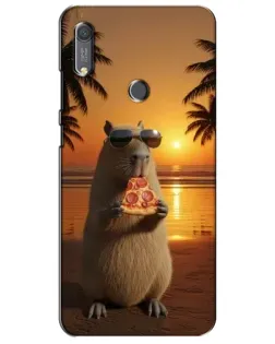 Чохол для Huawei Y6s з картинкою «Капібара з піцою»