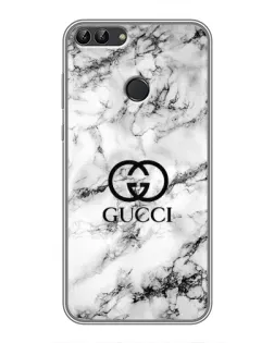 Чехол для Huawei Y7 Prime 2018 с картинкой «Gucci — мраморный шик»
