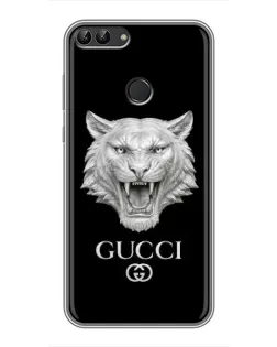 Чохол для Huawei Y7 Prime 2018 з картинкою «Gucci — срібний лев»