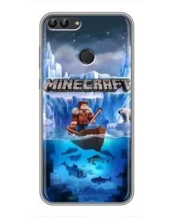 Чехол для Huawei Y7 Prime 2018 с картинкой «Minecraft ледяной мир»