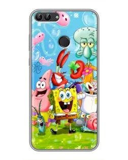 Чохол для Huawei Y7 Prime 2018 з картинкою «Губка Боб та друзі»