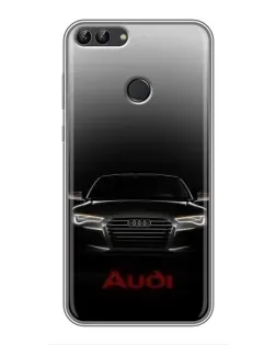 Чехол для Huawei Y7 Prime 2018 с картинкой «Audi — градиентный контур»