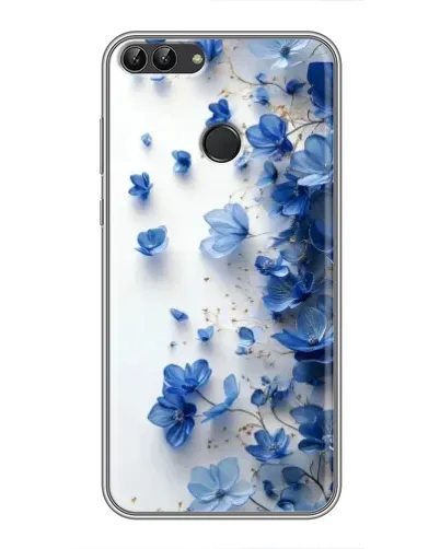 Чехол для Huawei Y7 Prime 2018 с картинкой «Голубой цветочный каскад» Чехол для Huawei Y7 Prime 2018 с картинкой «Голубой цветочный каскад»