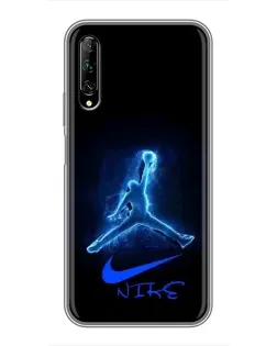 Чехол для Huawei Y7 Pro 2019 с картинкой «Jordan Neon Blue» Чехол для Huawei Y7 Pro 2019 с картинкой «Jordan Neon Blue»