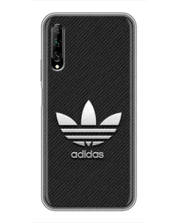 Чехол для Huawei Y7 Pro 2019 с картинкой «Adidas Карбоновая текстура»