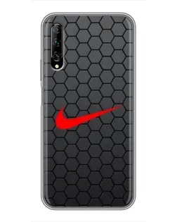 Чехол для Huawei Y7 Pro 2019 с картинкой «Nike — карбоновая сетка»