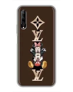 Чехол для Huawei Y7 Pro 2019 с картинкой «LV и Микки Маус»