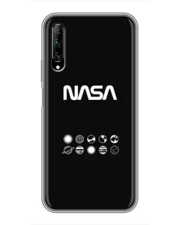 Чехол для Huawei Y7 Pro 2019 с картинкой «NASA — технический принт» Чехол для Huawei Y7 Pro 2019 с картинкой «NASA — технический принт»