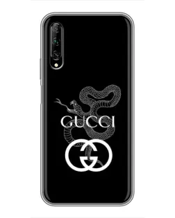 Чехол для Huawei Y7 Pro 2019 с картинкой «Gucci — серебряная змея» Чехол для Huawei Y7 Pro 2019 с картинкой «Gucci — серебряная змея»