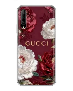 Чехол для Huawei Y7 Pro 2019 с картинкой «Gucci — бордовые розы» Чехол для Huawei Y7 Pro 2019 с картинкой «Gucci — бордовые розы»