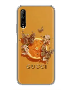 Чехол для Huawei Y7 Pro 2019 с картинкой «Gucci — золотые бабочки» Чехол для Huawei Y7 Pro 2019 с картинкой «Gucci — золотые бабочки»
