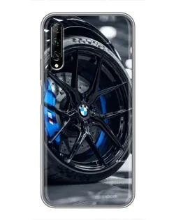 Чехол для Huawei Y7 Pro 2019 с картинкой «Колесо BMW вблизи»