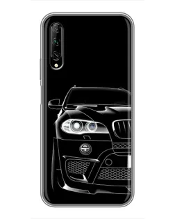 Чехол для Huawei Y7 Pro 2019 с картинкой «Темный силуэт BMW»