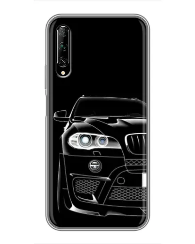 Чехол для Huawei Y7 Pro 2019 с картинкой «Темный силуэт BMW»