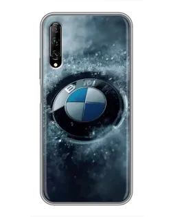 Чехол для Huawei Y7 Pro 2019 с картинкой «Логотип BMW — лед»