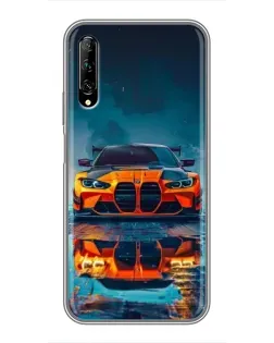 Чехол для Huawei Y7 Pro 2019 с картинкой «BMW — золотая эмблема»