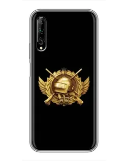 Чехол для Huawei Y7 Pro 2019 с картинкой «PUBG — оранжевый градиент»
