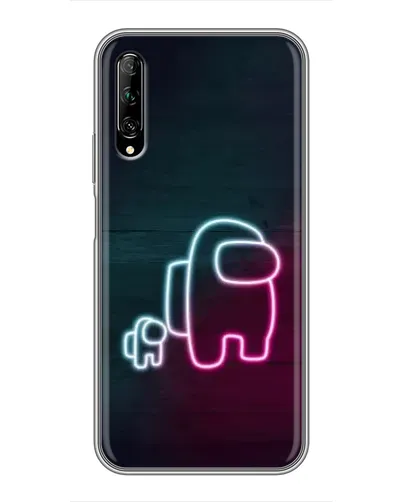 Чехол для Huawei Y7 Pro 2019 с картинкой «Among Us неон-арт» Чехол для Huawei Y7 Pro 2019 с картинкой «Among Us неон-арт»