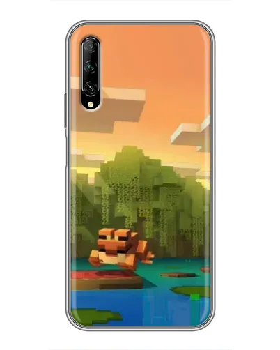 Чехол для Huawei Y7 Pro 2019 с картинкой «Майнкрафт закат солнца»