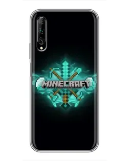 Чехол для Huawei Y7 Pro 2019 с картинкой «Minecraft Diamond лого»