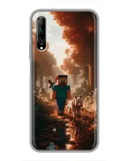 Чехол для Huawei Y7 Pro 2019 с картинкой «Стив в лесу»