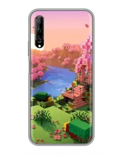 Чехол для Huawei Y7 Pro 2019 с картинкой «Розовое дерево Minecraft»