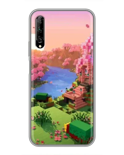Чехол для Huawei Y7 Pro 2019 с картинкой «Розовое дерево Minecraft»