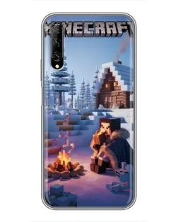 Чехол для Huawei Y7 Pro 2019 с картинкой «Зимний Minecraft»