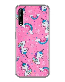 Чехол для Huawei Y7 Pro 2019 с картинкой «Unicorn паттерн розовый»