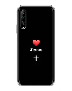 Чехол для Huawei Y7 Pro 2019 с картинкой «Сердце - Jesus»