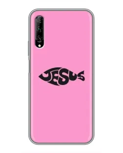 Чехол для Huawei Y7 Pro 2019 с картинкой «Розовый символ  Jesus»