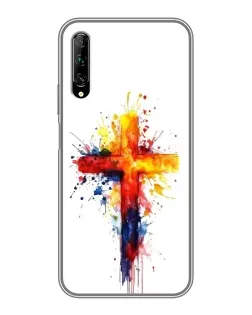 Чехол для Huawei Y7 Pro 2019 с картинкой «Акварельный крест»