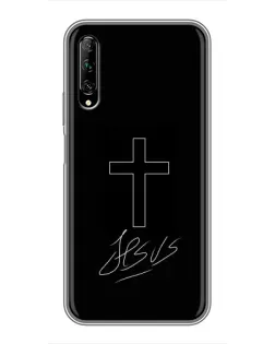 Чехол для Huawei Y7 Pro 2019 с картинкой «Графический крест Jesus»