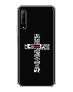 Чехол для Huawei Y7 Pro 2019 с картинкой «Текстовый крест»