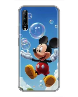 Чехол для Huawei Y7 Pro 2019 с картинкой «Mickey и мыльные пузыри»