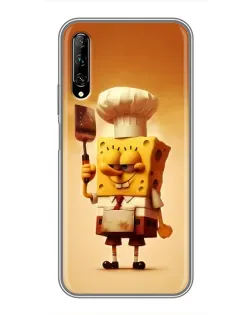 Чехол для Huawei Y7 Pro 2019 с картинкой «Губка Боб повар»