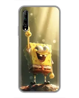 Чехол для Huawei Y7 Pro 2019 с картинкой «Сияющий Спанч Боб»