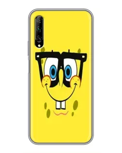Чехол для Huawei Y7 Pro 2019 с картинкой «Минималистичный Спанч Боб»