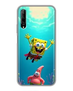 Чехол для Huawei Y7 Pro 2019 с картинкой «Спанч Боб под водой»