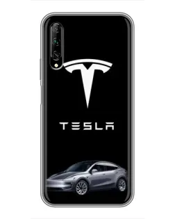 Чехол для Huawei Y7 Pro 2019 с картинкой «Tesla Model Y»