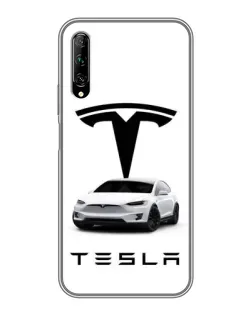 Чехол для Huawei Y7 Pro 2019 с картинкой «Tesla White Style»